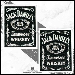 Jack Daniels Old No 7 Tennessee Whisky Embroidered Patch 3.5 x 2 Black & White
